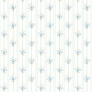 Papier peint intissé Luce fleuri bleu vert gris - Alice et Rose - Lutèce - VI80202