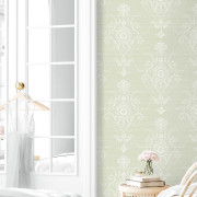 Papier peint intissé Anabelle damask vert - Alice et Rose - Lutèce - VI80104
