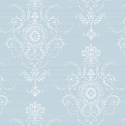 Papier peint intissé Anabelle damask misty bleu - Alice et Rose - Lutèce - VI80102