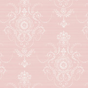 Papier peint intissé Anabelle damask rose dragée - Alice et Rose - Lutèce - VI80101
