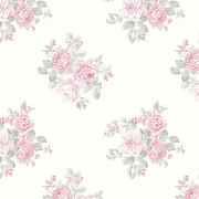 Papier peint intissé Rosalie bouquet de rose parme - Alice et Rose - Lutèce - VI80011