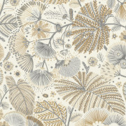 Papier peint vinyle sur intissé Palmier Graphique ocre beige gris anthracite - Sélection - Rasch - 693201