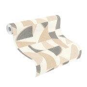 Papier peint vinyle sur intissé Graphic Abstrait beige noir - Sélection - Rasch - 793611