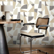 Papier peint vinyle sur intissé Graphic Abstrait beige noir - Sélection - Rasch - 793611