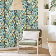 Papier peint intissé Ficus bleu encre - Casadeco - RIOC201816641