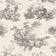 Papier Peint intissé Scène d'été noir fusain - LES BELLES TOILES DE JOUY 2 - Casadeco - BTJD87919612