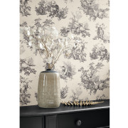 Papier Peint intissé Scène d'été noir fusain - LES BELLES TOILES DE JOUY 2 - Casadeco - BTJD87919612