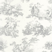 Papier Peint intissé Scène d'été gris perle - LES BELLES TOILES DE JOUY 2 - Casadeco - BTJD87919103