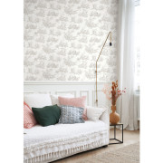 Papier Peint intissé Scène d'été gris perle - LES BELLES TOILES DE JOUY 2 - Casadeco - BTJD87919103