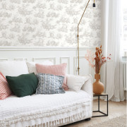 Papier Peint intissé Scène d'été gris perle - LES BELLES TOILES DE JOUY 2 - Casadeco - BTJD87919103