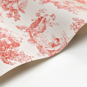 Papier Peint intissé Scène d'été rouge carmin - LES BELLES TOILES DE JOUY 2 - Casadeco - BTJD87918201