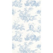 Papier Peint intissé Scène d'été bleu porcelaine - LES BELLES TOILES DE JOUY 2 - Casadeco - BTJD87916217