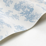 Papier Peint intissé Scène d'été bleu porcelaine - LES BELLES TOILES DE JOUY 2 - Casadeco - BTJD87916217