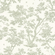 Papier Peint intissé Arbre vert amande blanc - LES BELLES TOILES DE JOUY 2 - Casadeco - BTJD81527227