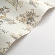 Papier Peint intissé Gavotte beige lin - LES BELLES TOILES DE JOUY 2 - Casadeco - BTJD201731919