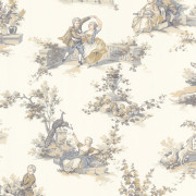 Papier Peint intissé Gavotte beige lin - LES BELLES TOILES DE JOUY 2 - Casadeco - BTJD201731919