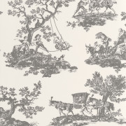 Papier Peint intissé Cadence noir fusain - LES BELLES TOILES DE JOUY 2 - Casadeco - BTJD201699310