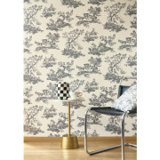 Papier Peint intissé Cadence noir fusain - LES BELLES TOILES DE JOUY 2 - Casadeco - BTJD201699310