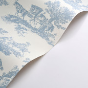 Papier Peint intissé Cadence bleu porcelaine - LES BELLES TOILES DE JOUY 2 - Casadeco - BTJD201696202