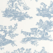 Papier Peint intissé Cadence bleu porcelaine - LES BELLES TOILES DE JOUY 2 - Casadeco - BTJD201696202