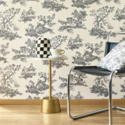 Papier Peint intissé Cadence noir fusain - LES BELLES TOILES DE JOUY 2 - Casadeco - BTJD201699310
