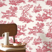 Papier Peint intissé Cadence rouge grenat - LES BELLES TOILES DE JOUY 2 - Casadeco - BTJD201698585