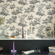 Papier Peint intissé Cadence noir fusain - LES BELLES TOILES DE JOUY 2 - Casadeco - BTJD201699310