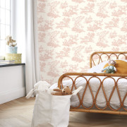 Papier Peint intissé Cadence rose poudre - LES BELLES TOILES DE JOUY 2 - Casadeco - BTJD201694114