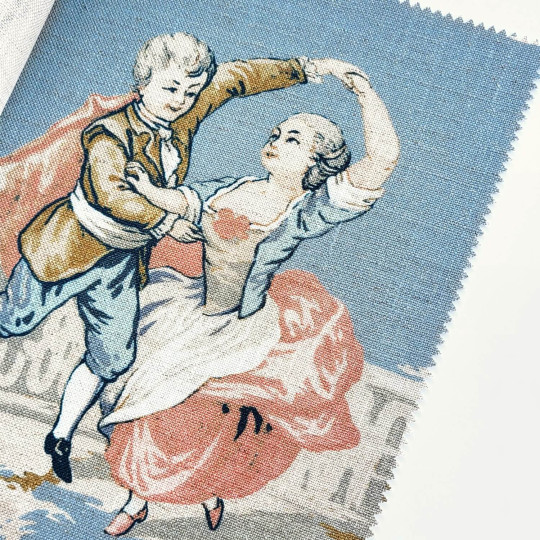 Tissu Gavotte bleu doux -...