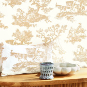 Tissu Cadence camel - LES BELLES TOILES DE JOUY 2 - Casadeco - BTJD201771435