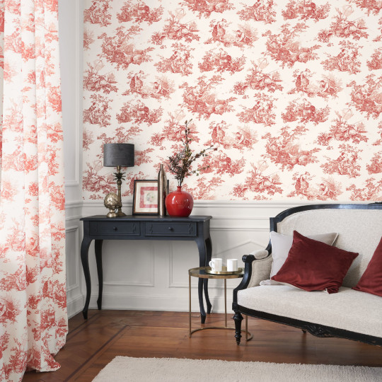 Tissu Cadence rouge grenat...