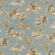 Tissu Gavotte bleu doux - LES BELLES TOILES DE JOUY 2 - Casadeco - BTJD201766512