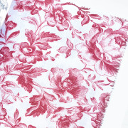 Tissu Célestine rouge grenat - LES BELLES TOILES DE JOUY 2 - Casadeco - BTJD201788888