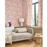 Tissu Célestine rouge grenat - LES BELLES TOILES DE JOUY 2 - Casadeco - BTJD201788888