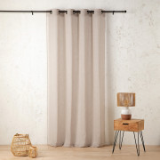 Rideau voilage à œillets Cotelia beige lin - 160x260cm - Linder - 231-25-375