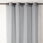 Rideau voilage à œillets Cotelia bleu minéral - 160x260cm - Linder - 231-49-375