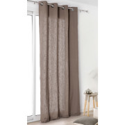 Rideau voilage à œillets Toile Aspect Lin taupe - 135x260cm - Linder - 517-28-375