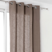 Rideau voilage à œillets Toile Aspect Lin taupe - 135x260cm - Linder - 517-28-375