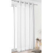 Rideau voilage à œillets Toile Aspect Lin blanc coton - 135x260cm - Linder - 517-10-375