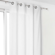 Rideau voilage à œillets Toile Aspect Lin blanc coton - 135x260cm - Linder - 517-10-375