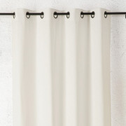 Rideau voilage à œillets Toile Aspect Lin blanc cassé - 135x260cm - Linder - 517-11-375