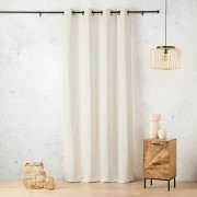 Rideau voilage à œillets Toile Aspect Lin blanc cassé - 135x260cm - Linder - 517-11-375
