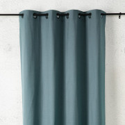 Rideau voilage à œillets Toile Aspect Lin bleu denim - 135x260cm - Linder - 517-44-375