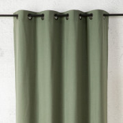 Rideau voilage à œillets Toile Aspect Lin vert bouteille - 135x260cm - Linder - 517-81-375
