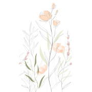 Panoramique vinyle sur intissé Jardin en Fleurs vert rose - Grandeco - A83101