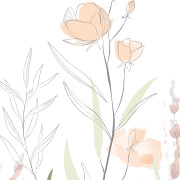 Panoramique vinyle sur intissé Jardin en Fleurs vert rose - Grandeco - A83101
