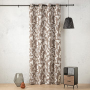 Rideau à œillets Enigma taupe et écru - 140x260cm - Linder - 548-28-10208-375