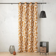 Rideau à œillets Enigma jaune moutarde et écru - 140x260cm - Linder - 548-35-10208-375