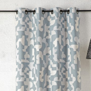 Rideau à œillets Enigma bleu jeans et écru - 140x260cm - Linder - 548-40-10208-375