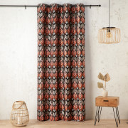 Rideau à œillets Joséphine orange corail - 140x260cm - Linder - 1942-38-375
